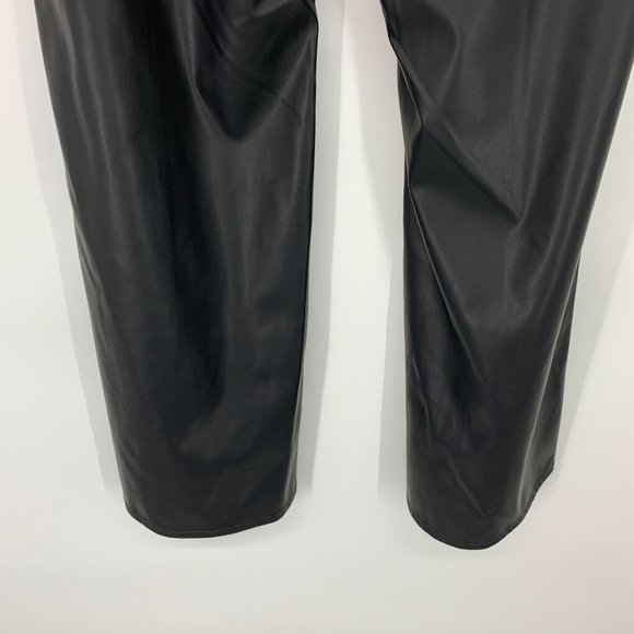 Wild Fable Pants Black Faux Leather Flare High Rise NWT - Picture 8 of 9
